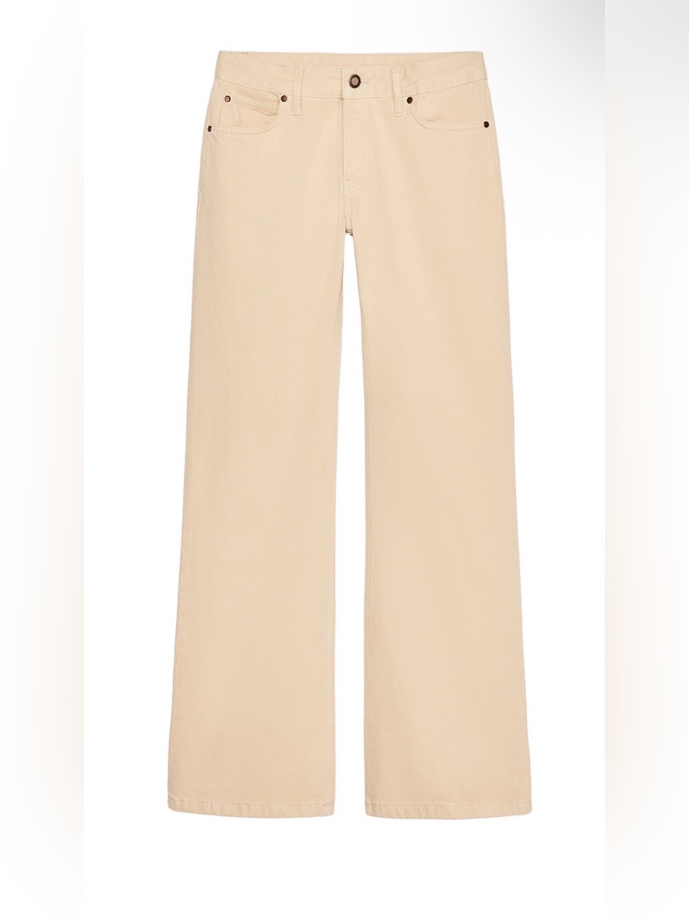 Zara Beige Low Waist Boot Cut Jeans